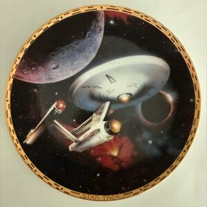 1993 USS Enterprise NCC-1701 Star Trek:The Voyagers Plate Hamilton Collection 🖖